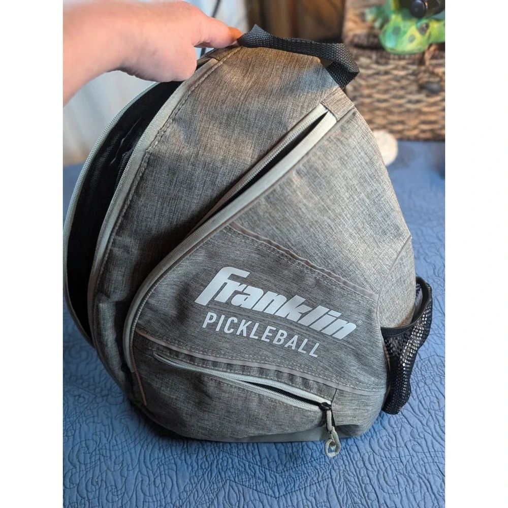 Franklin Pickleball Sling Bag Backpack Gray Paddle Carry Bag Sports Gear...